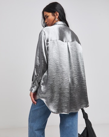 Charcoal Premium Satin Relaxed Shirt