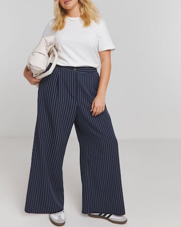 Blue Pinstripe Tailored Wide Leg Co-ord Trouser