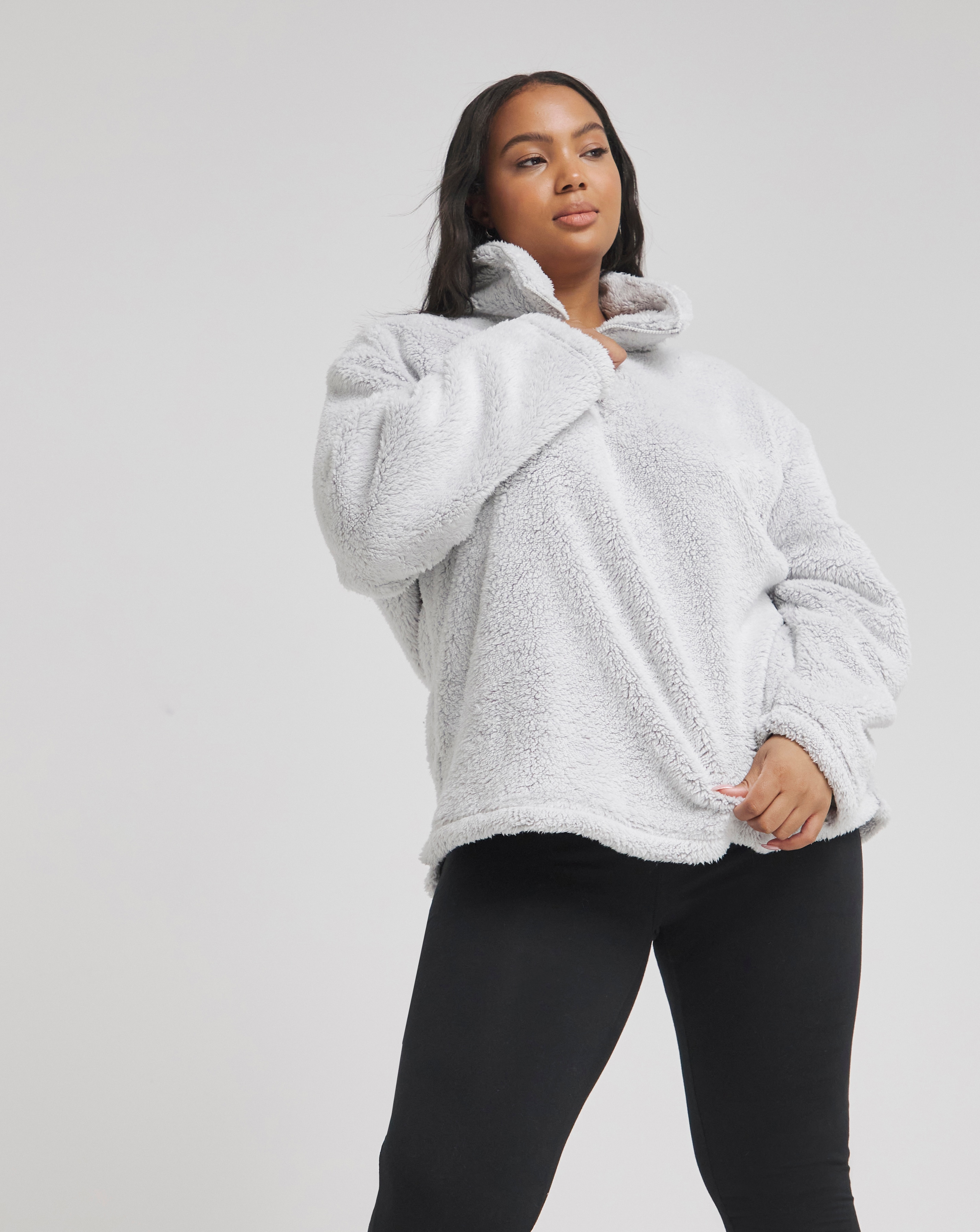 Pretty Secrets Funnel Neck Fleece Snuggle Top Simply Be