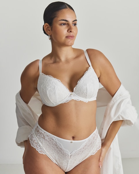 Ann Summers Sexy Lace High Waist Brazillian White
