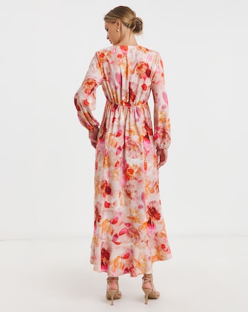 Flounce London Floral Wrap Midaxi Dress
