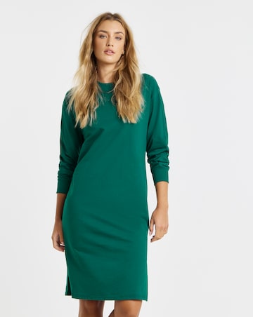 Green Midi Sweatshirt Dress