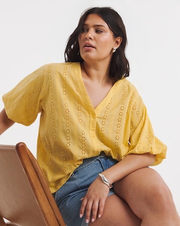 Soft Yellow Broderie Blouse