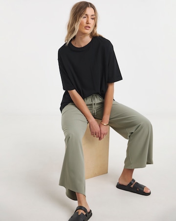 Black Oversized Slouchy Pure Cotton Crew Neck T-Shirt