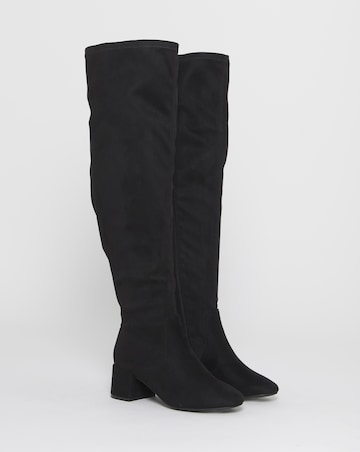 Amina Over The Knee Stretch Boots - Extra Wide Fit (EEE) Curvy/Super Curvy Calf