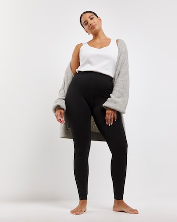 Pretty Secrets (1 Pair) Thermal Velour Fleece Lined Footless Tights Black