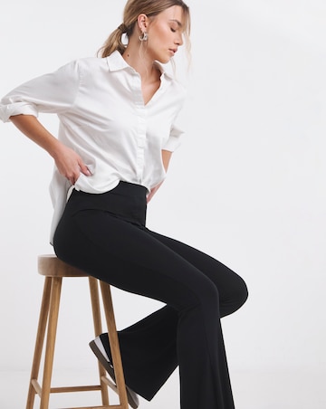 Black Jersey Flared Trouser