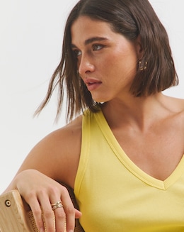 Simply Be Yellow V Neck Tank