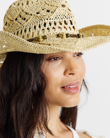 Bead Detail Western Cowboy Hat