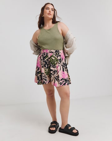 Tropical Print Relaxed Flippy Shorts