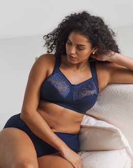 Miss Mary of Sweden Lovely Lace Support Non Wired Bra Dark Blue