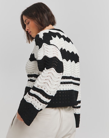 Mono Stripe Pointelle Micro Chenille Jumper
