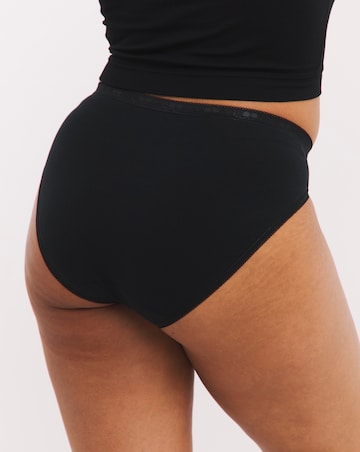Sloggi (3 Pack) Tai Hi Leg Cotton Knickers Black