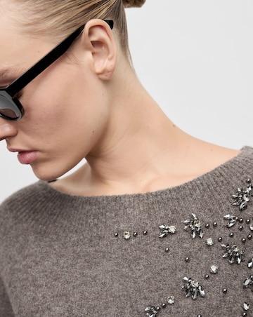 Mango Bardot Brown Jumper