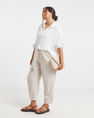 White Long Sleeve Crinkle Shirt