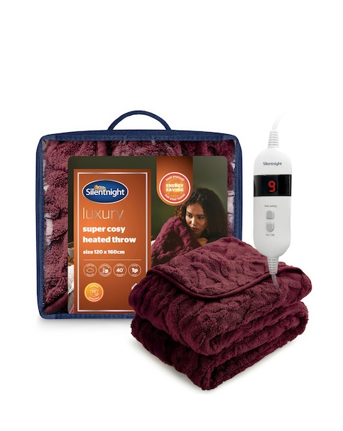 Silentight Luxury Super Cosy Heated Throw - Berry