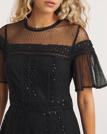 Joanna Hope Mesh Lace Beaded Dress