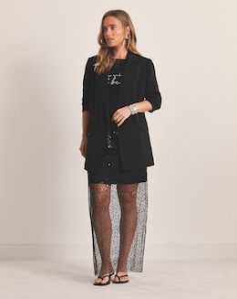 Simply Be Sheer Sequin Midaxi Skirt