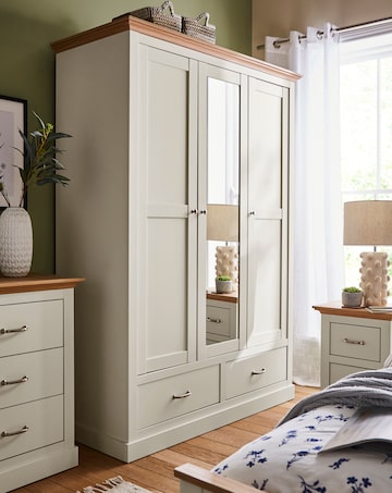Julipa Ashford 3 Door 2 Drawer Wardrobe with Mirror