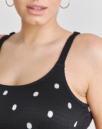 Simply Be Embroidered Spot Shirred Bikini Set