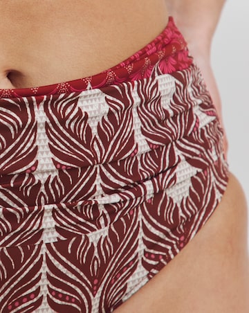High Waist Tummy Control Ikat Print Bikini Bottoms