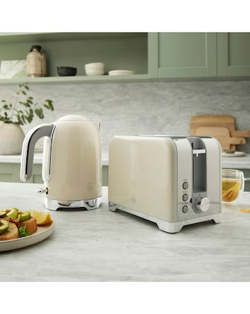 Swan Solace Kitchen Set, 1.7L Kettle, and 930W 2 Slice Toaster - Cream