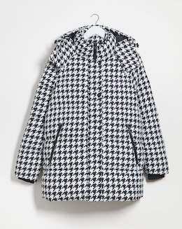Houndstooth Mid Duvet Puffer Coat