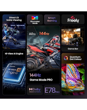 Hisense 50E78QTUK PRO 50 QLED 4K Ultra HD Smart Gaming TV