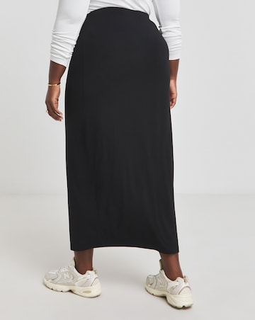 Black Jersey Tube Maxi Skirt