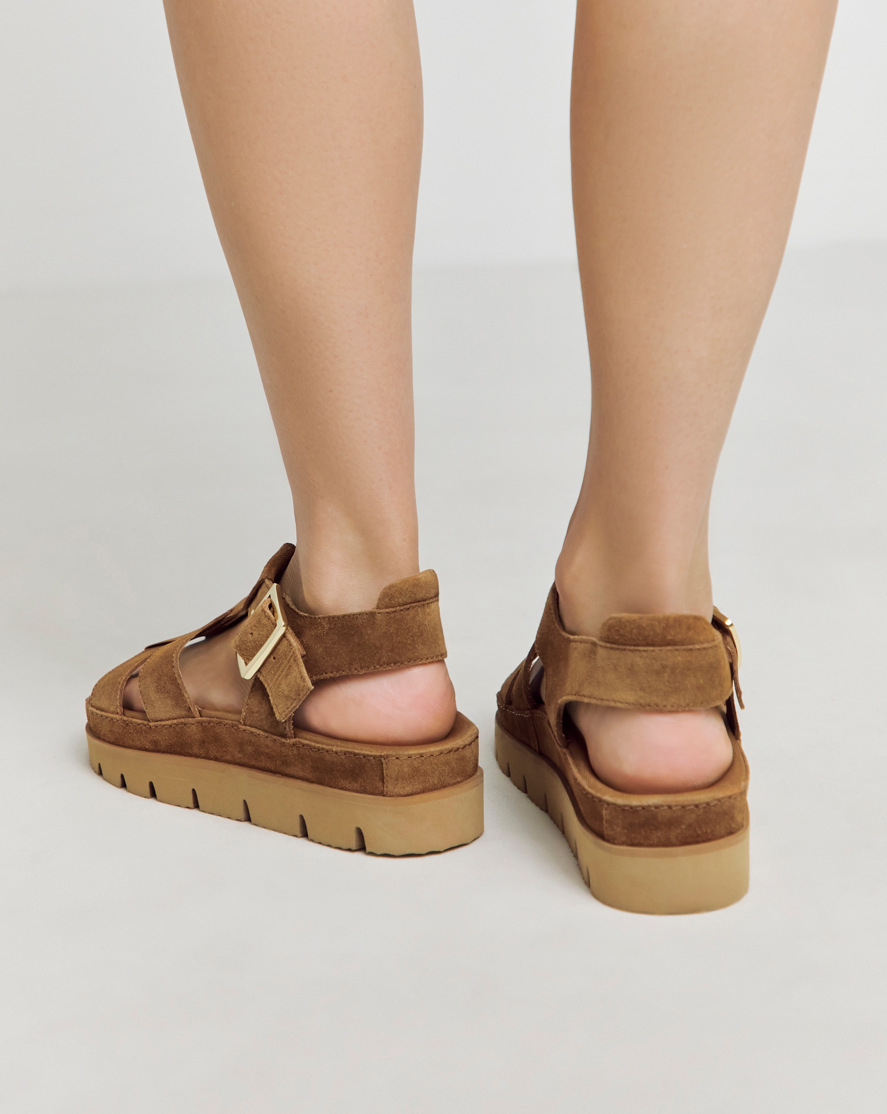 Sakura Fisherman Suede Flatform Sandals - Wide Fit (E) | Simply Be