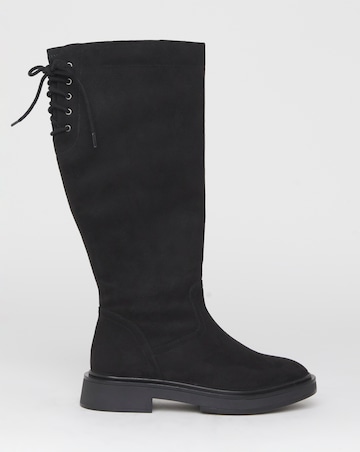 Rome Lace Up Back Riding Boots Wide E Fit Curvy Calf