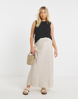 Simply Be Natural Linen Maxi Skirt