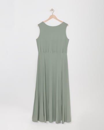 Simply Be Sage Cowl Back Maxi Bridesmaid Dress With Side Split