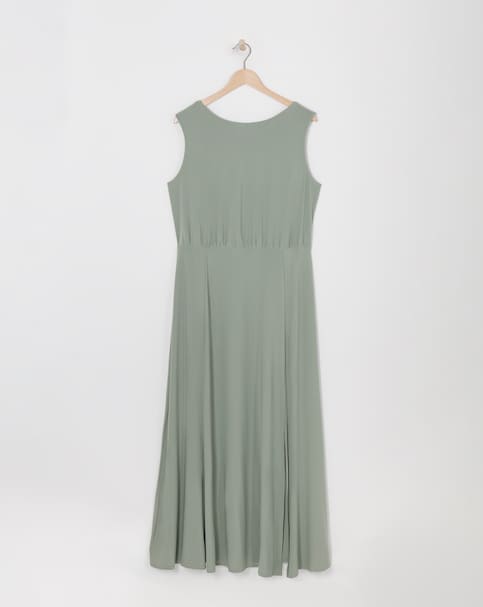 Simply Be Sage Cowl Back Maxi Bridesmaid Dress With Side Split
