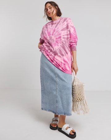 Pink Tie Dye Tunic Sweatshirt