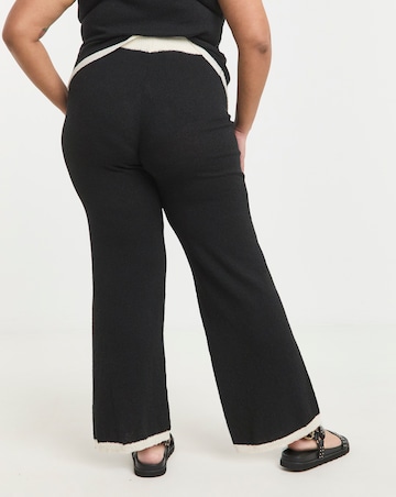 Simply Be Black & White Contrast Wide Leg Trouser Co-Ord