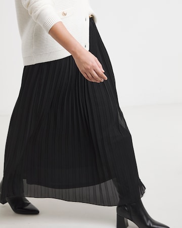 Simply Be Black Pleated Chiffon Midaxi Skirt