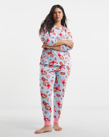 Chelsea Peers Classic Crew Neck Pyjama Set Chocolate Box Print