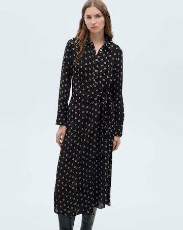 Mango Polka-dot shirt dress with Knot Detail
