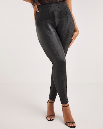 Ann Summers PU Snake Seamed Leggings Black