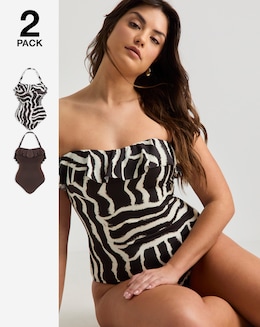 Value 2 Pack Ruffle Bandeau Swimsuits