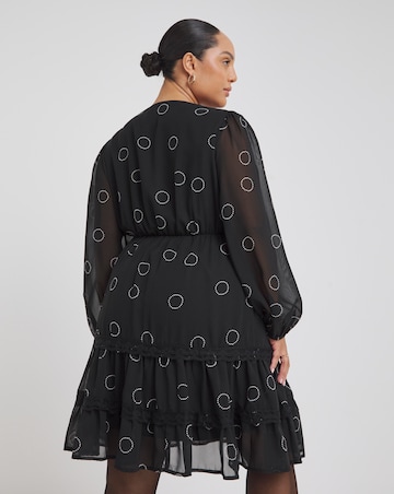 Spot Print Georgette Skater Dress