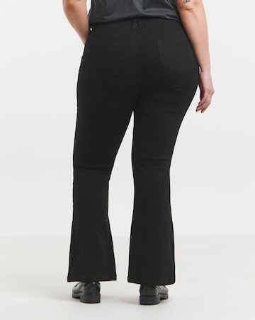 Black Stretch Flared Pull On Jeggings
