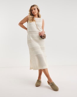 Natural Crochet Midaxi Dress