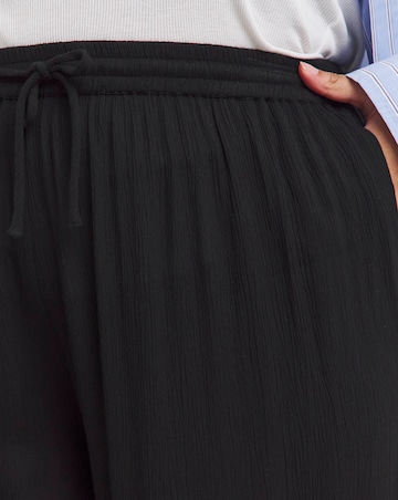 Simply Be Black Crinkle Wide Leg Trousers