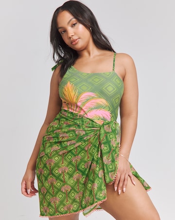Chelsea Peers Tie Waist Palm Print Midi Sarong