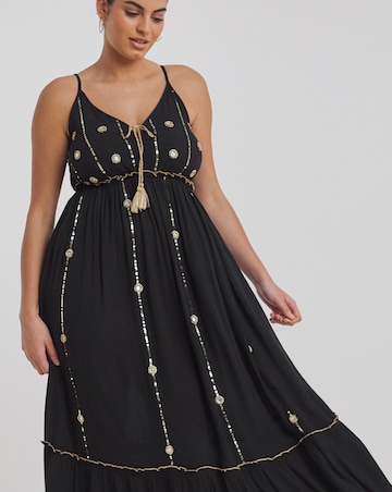 Simply Be Mirror Trims Maxi Beach Dress