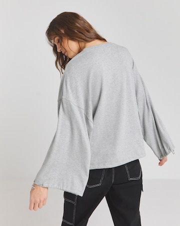 Grey Marl Toggle Detail Sweatshirt