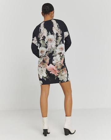 Religion Rose Graphic Print Jersey Dress