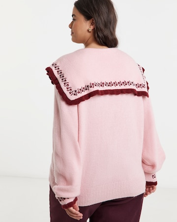 Neon Rose Salior Button Up Cardigan